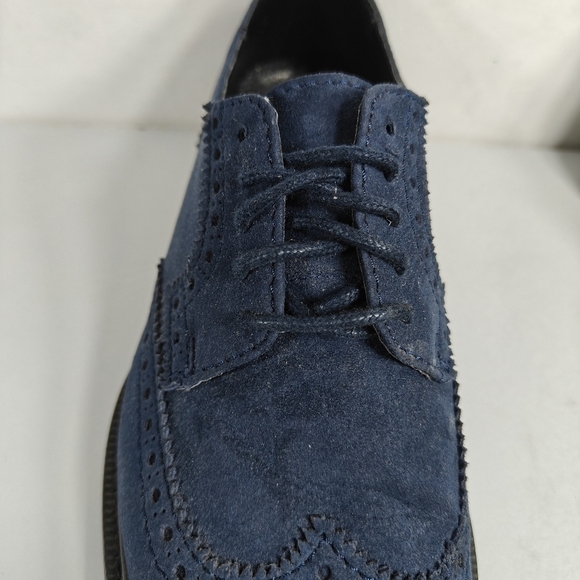 Bourgeois Boheme Vegan Blue Suede Leather Oxfords Lace Up Men\'s Shoes Size 8 main image 6